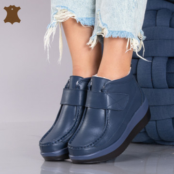 Ghete Dama Piele Naturala Tokyo 2 Navy - Need 4 Shoes