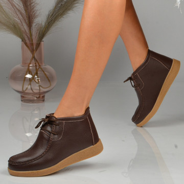 Ghete Dama Imblanite Piele Naturala Zora 2 Brown - Need 4 Shoes