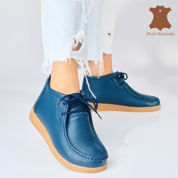 Ghete Dama Imblanite Piele Naturala Zora 2 Navy - Need 4 Shoes