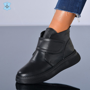 Ghete Dama Piele Naturala Marny 2 Negre- Need 4 Shoes