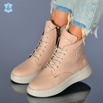 Ghete Dama Piele Naturala Marny 3 Bej- Need 4 Shoes