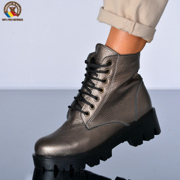 Ghete Dama Piele Naturala Maryn Bronz- Need 4 Shoes