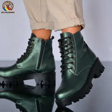 Ghete Dama Piele Naturala Maryn Verzi- Need 4 Shoes