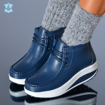 Ghete dama Piele Naturala Zena 2 Navy- Need 4 Shoes