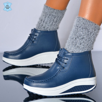 Ghete dama Piele Naturala Zena 2 Navy- Need 4 Shoes