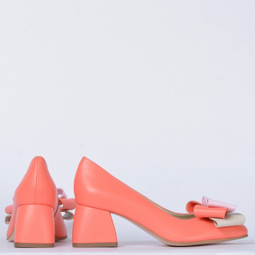 Pantofi Cu Toc Piele Naturala Arabella Somon- Need 4 Shoes
