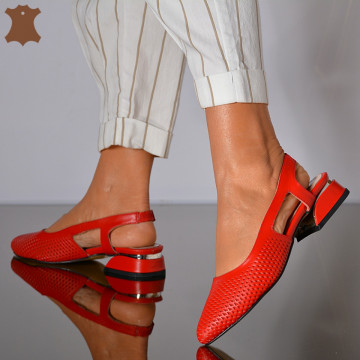 Pantofi Cu Toc Piele Naturala Giulia Rosii- Need 4 Shoes