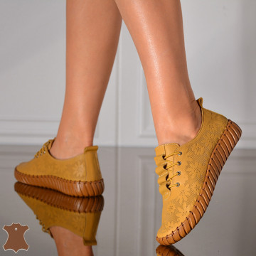 Pantofi Dama Piele Naturala Asteria Mustar- Need 4 Shoes