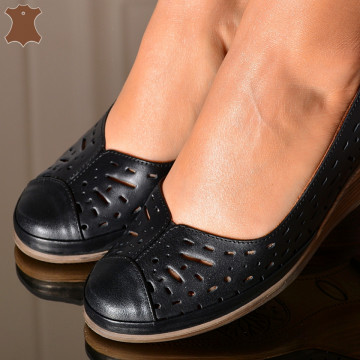 Pantofi Dama Piele Naturala Azalea Negri - Need 4 Shoes