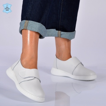 Pantofi Dama Piele Naturala Dana Albi- Need 4 Shoes