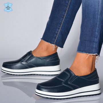 Pantofi Dama Piele Naturala Florena Navy- Need 4 Shoes