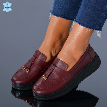 Pantofi Dama Piele Naturala Maira Bordo- Need 4 Shoes