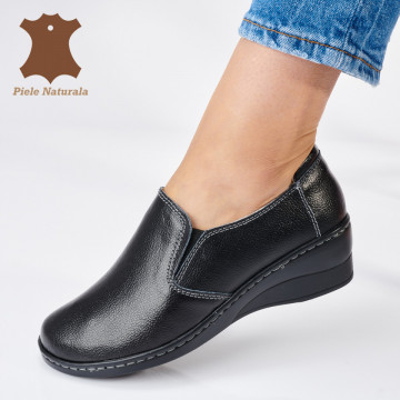 Pantofi Dama Piele Naturala Vega Negri - Need 4 Shoes