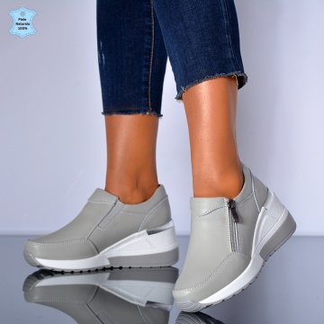 Pantofi Dama Piele Naturala Zamora Gri