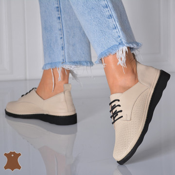 Pantofi Dama Piele Naturala Zelem Bej- Need 4 Shoes