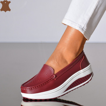 Pantofi Dama Piele Naturala Zena 2 Bordo- Need 4 Shoes