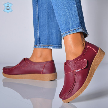 Pantofi Dama Piele Naturala Zora 4 Bordo- Need 4 Shoes