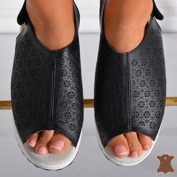 Sandale Dama Piele Naturala Amina Negre- Need 4 Shoes