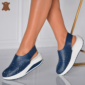 Sandale Dama Piele Naturala Elma Navy- Need 4 Shoes