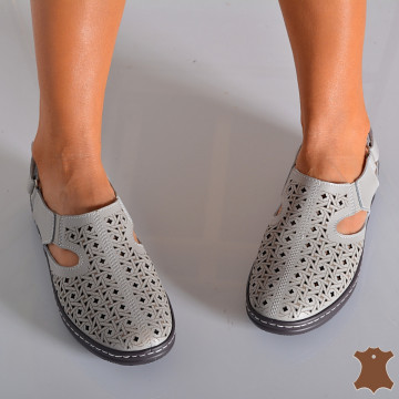 Sandale Dama Piele Naturala Patry Gri- Need 4 Shoes