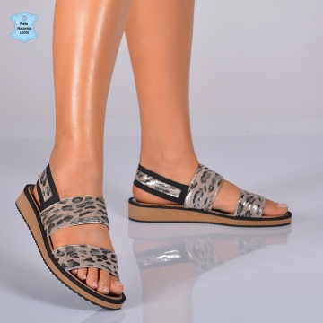 Sandale Dama Piele Naturala Ruby Animal Print- Need 4 Shoes