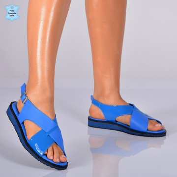 Sandale Dama Piele Naturala Synda Albastre- Need 4 Shoes