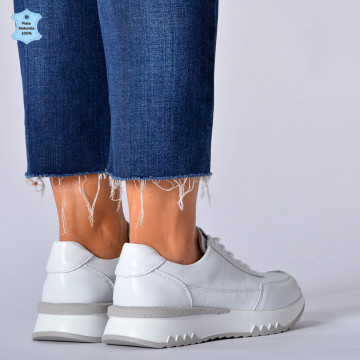 Adidasi Dama Piele Naturala Alexandra Albi- Need 4 Shoes
