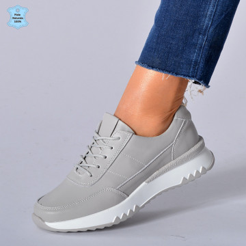 Adidasi Dama Piele Naturala Alexandra Gri- Need 4 Shoes