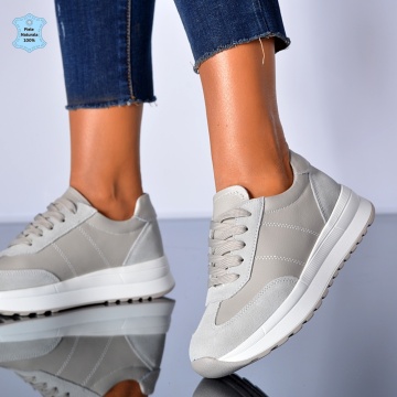 Adidasi Dama Piele Naturala Maurina Gri - Need 4 Shoes