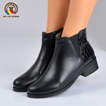 Botine Piele Naturala Mirela Negre- Need 4 Shoes