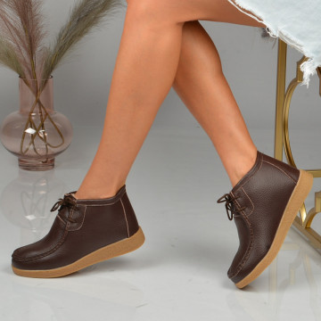Ghete Dama Imblanite Piele Naturala Zora 2 Brown - Need 4 Shoes