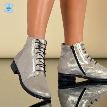 Ghete Dama Piele Naturala Aura Aurii- Need 4 Shoes