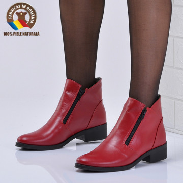Ghete Dama Piele Naturala Bety Rosii - Need 4 Shoes
