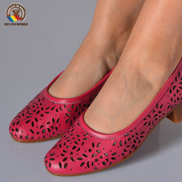 Pantofi Cu Toc Piele Naturala Aretha Magenta-Need 4 Shoes