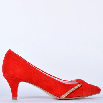 Pantofi Cu Toc Piele Naturala Denise Rosii- Need 4 Shoes
