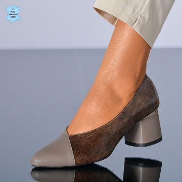 Pantofi Cu Toc Piele Naturala Divia Maro- Need 4 Shoes