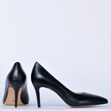 Pantofi Cu Toc Piele Naturala Moana Negri- Need 4 Shoes