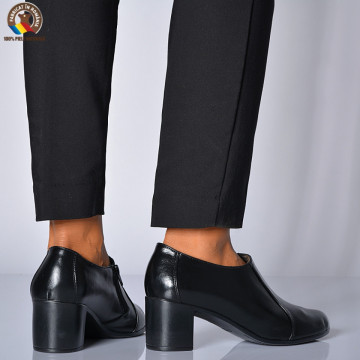 Pantofi Cu Toc Piele Naturala Reno 5 Negri-Need 4 Shoes