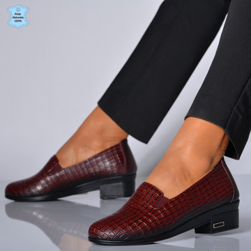 Pantofi Cu Toc Piele Naturala Rossa 2 Bordo-Need 4 Shoes