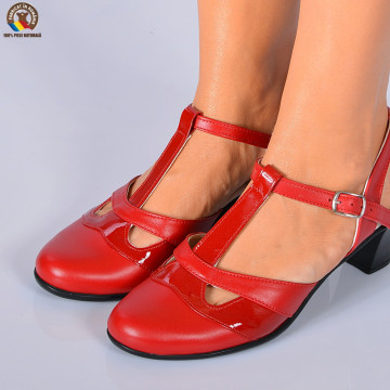 Pantofi Cu Toc Piele Naturala Texas Bordo - Need 4 Shoes