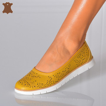 Pantofi Dama Piele Naturala Giana Mustar- Need 4 Shoes