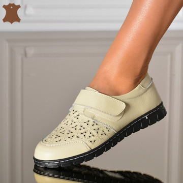 Pantofi Dama Piele Naturala Cara Bej- Need 4 Shoes