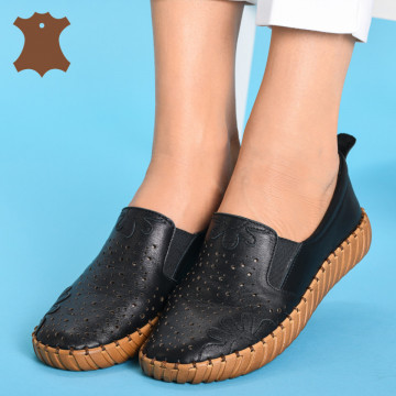 Pantofi Dama Piele Naturala Doti Negri- Need 4 Shoes