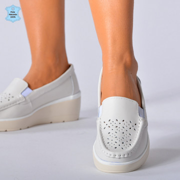 Pantofi Dama Piele Naturala Iuliana Albi- Need 4 Shoes