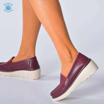 Pantofi Dama Piele Naturala Iuliana Bordo- Need 4 Shoes