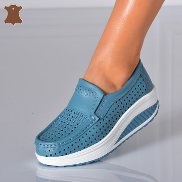 Pantofi Dama Piele Naturala Jet Albastri- Need 4 Shoes