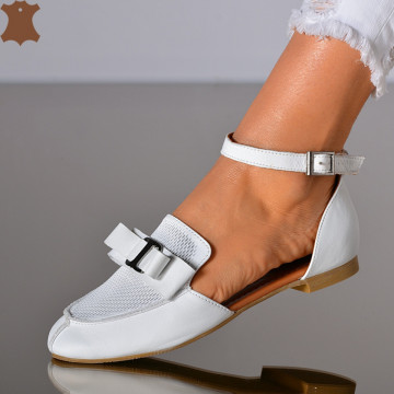 Pantofi Dama Piele Naturala Zeinab Albi- Need 4 Shoes