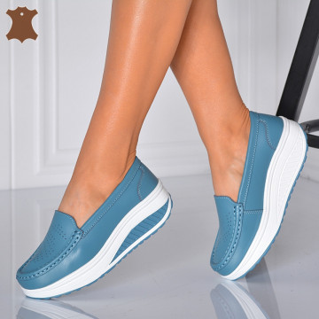 Pantofi Dama Piele Naturala Zena 2 Albastri- Need 4 Shoes - Need 4 Shoes