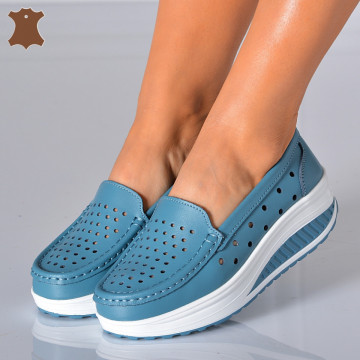 Pantofi Dama Piele Naturala Zena 3 Albastri- Need 4 Shoes - Need 4 Shoes