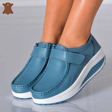 Pantofi Dama Piele Naturala Zena 6 Albastri- Need 4 Shoes